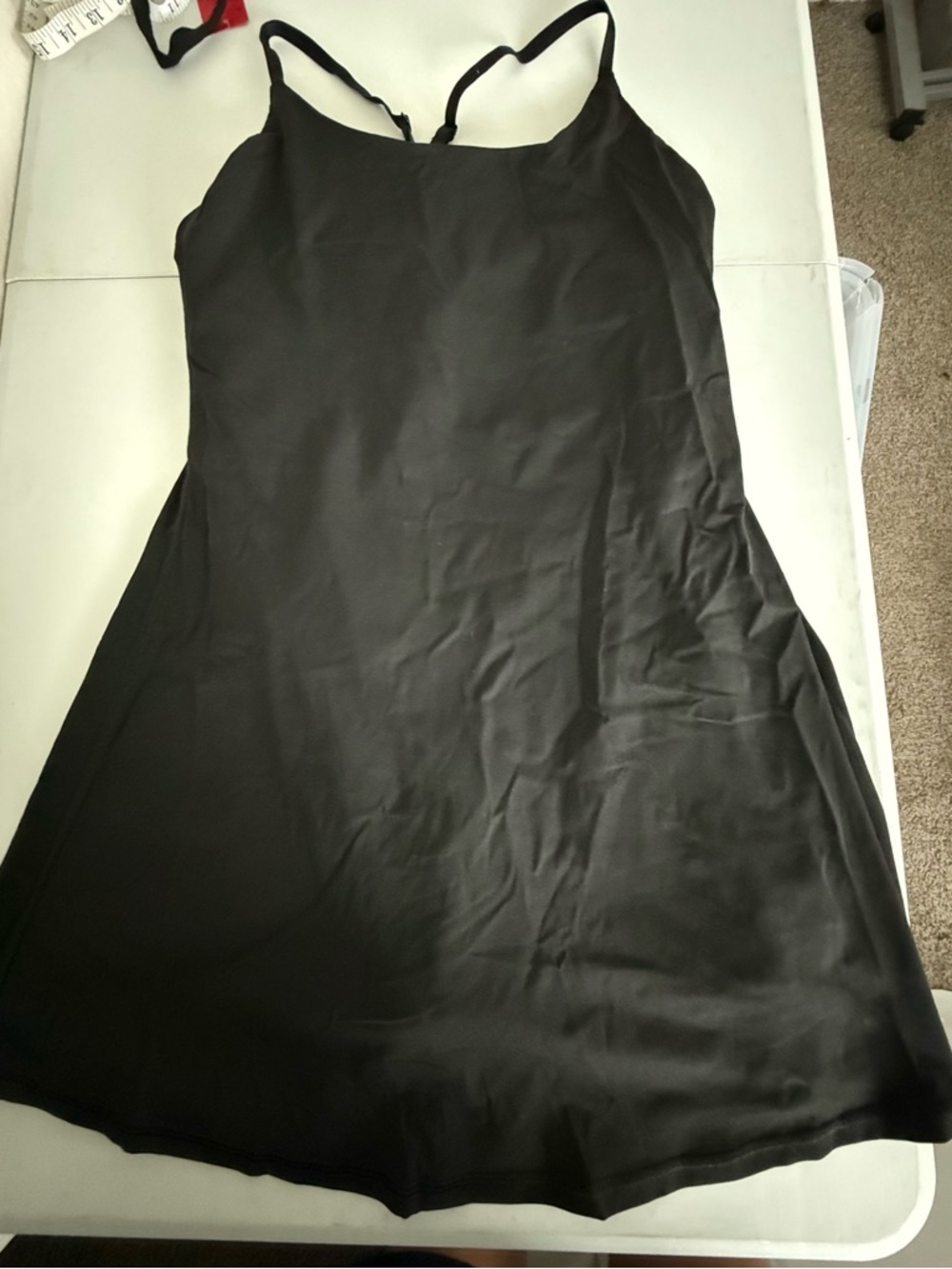 Black Mini Tennis Dress with Adjustable Straps